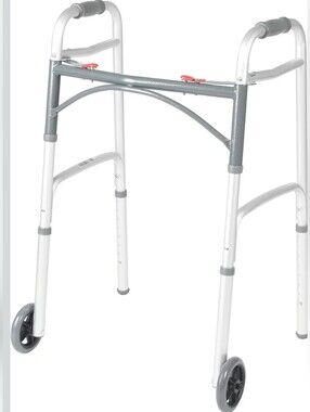Lightweight Aluminium and Gray Rolling Walker